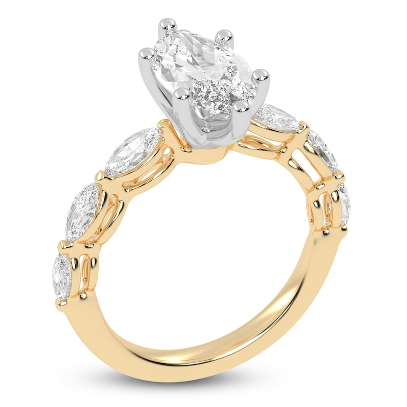 Main Image 2 of Previously Owned Marquise-Cut Lab-Grown Diamond Engagement Ring 2 ct tw 14K White Gold