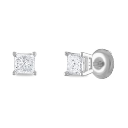 Previously Owned Certified Diamond Solitaire Earrings 3/4 ct tw Princess 14K White Gold (I1/I)
