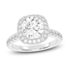 Thumbnail Image 1 of Previously Owned Round-Cut Lab-Grown Diamond Halo Engagement Ring 2 ct tw 14K White Gold