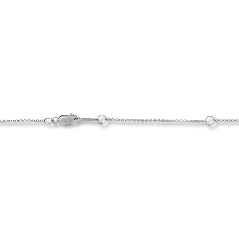 Main Image 4 of Previously Owned Lab-Grown Diamond Solitaire Necklace 1 ct tw Cushion 14K White Gold 19" (SI2/F)