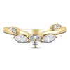 Thumbnail Image 3 of Previously Owned Certified Marquise & Round-Cut Diamond Contour Anniversary Ring 1/3 ct tw 14K Yellow Gold