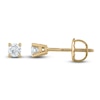 Thumbnail Image 2 of Previously Owned Certified Diamond Solitaire Stud Earrings 1/3 ct tw Round 14K Yellow Gold (I/I1)