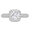 Thumbnail Image 3 of Previously Owned Round-Cut Lab-Grown Diamond Cushion Halo Engagement Ring 1-1/4 ct tw 14K White Gold