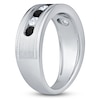 Thumbnail Image 2 of Previously Owned Men's Certified Black & White Diamond Wedding Band 1 ct tw 14K White Gold