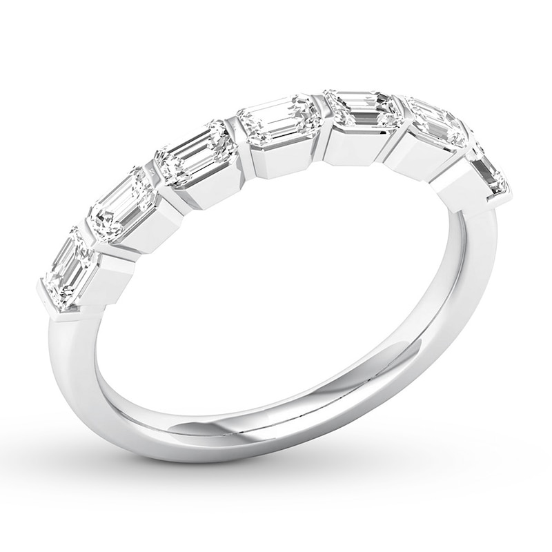 Main Image 4 of Previously Owned Diamond Anniversary Band 1 ct tw Emerald-cut 14K White Gold