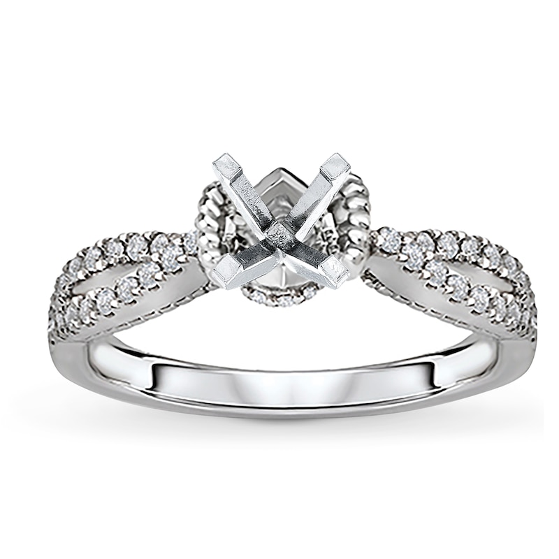Main Image 1 of Previously Owned Diamond Engagement Ring Setting 1/3 ct tw Round 14K White Gold