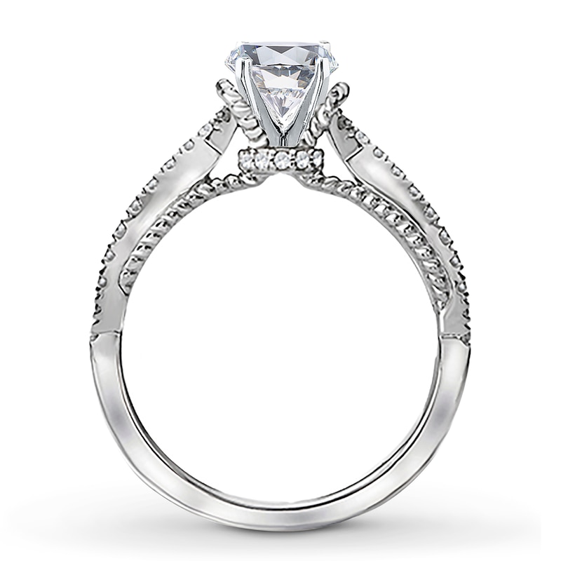Main Image 2 of Previously Owned Diamond Engagement Ring Setting 1/3 ct tw Round 14K White Gold