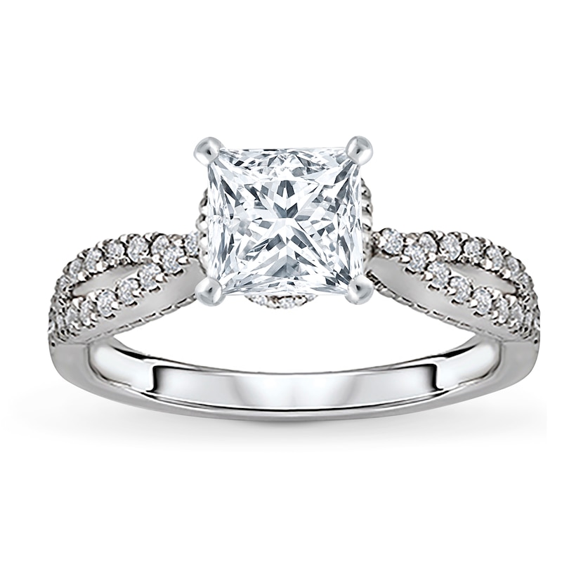 Main Image 3 of Previously Owned Diamond Engagement Ring Setting 1/3 ct tw Round 14K White Gold
