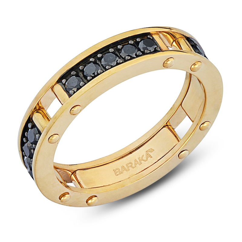 Main Image 2 of Previously Owned Baraka Men's Black Diamond Ring 1 ct tw 18K Yellow Gold