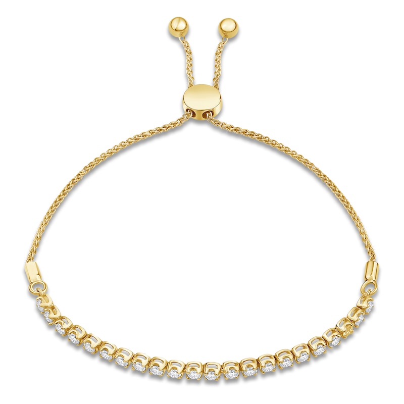 Main Image 1 of Previously Owned Lab-Grown Diamond Line Bolo Bracelet 1 ct tw 14K Yellow Gold