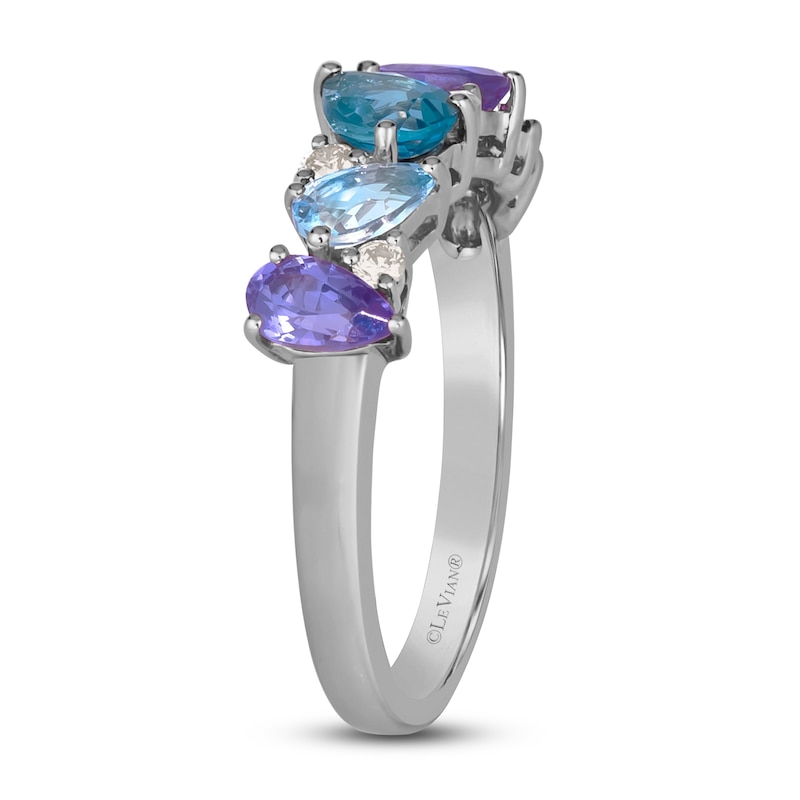 Main Image 3 of Previously Owned Le Vian Mare Azzurro Natural Multi-Gemstone Ring 1/8 ct tw 14K Vanilla Gold