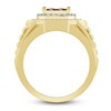 Thumbnail Image 2 of Previously Owned The New Fashioned Men's Brown & White Diamond Ring 3/4 ct tw Round 10K Yellow Gold