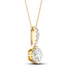 Thumbnail Image 2 of Previously Owned Lab-Grown Diamond Drop Pendant Necklace 1 ct tw Round 14K Yellow Gold