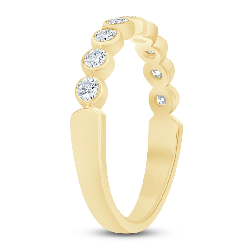 Main Image 2 of Previously Owned Certified Diamond Bezel Set Anniversary Ring 1/2 ct tw 14K Yellow Gold