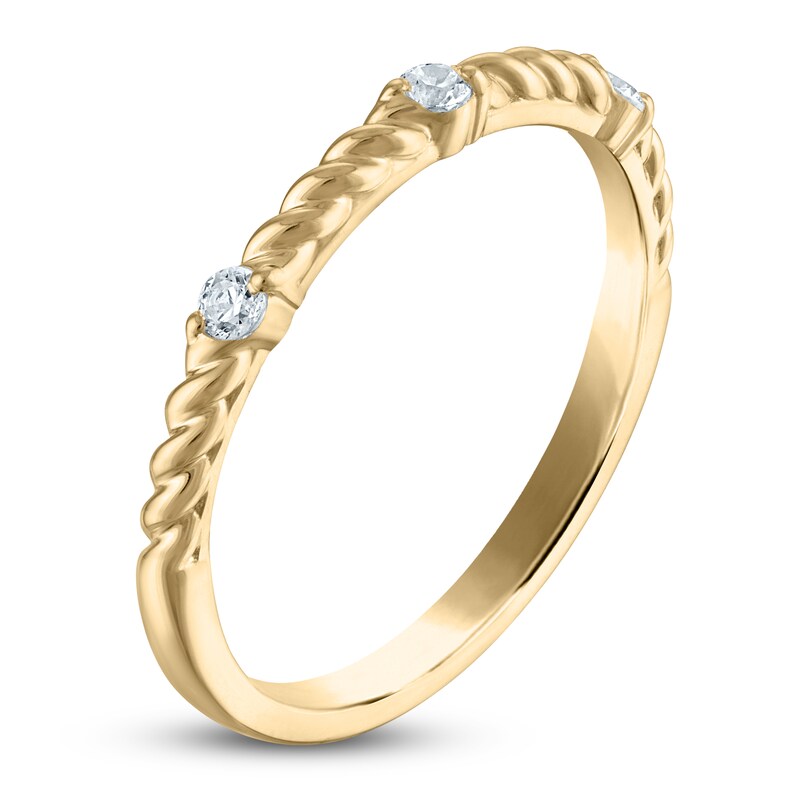 Main Image 2 of Previously Owned Diamond Station Anniversary Ring 1/10 ct tw 14K Yellow Gold