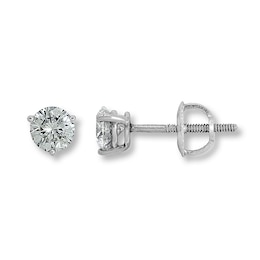 Previously Owned Diamond Solitaire Stud Earrings 3/4 ct tw 18K White Gold