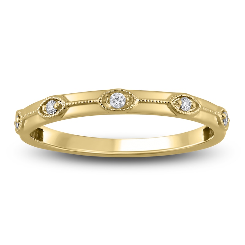 Main Image 3 of Previously Owned Lab-Grown Diamond Anniversary Ring Three-Piece Gift Set 1/4 ct tw 14K Yellow Gold