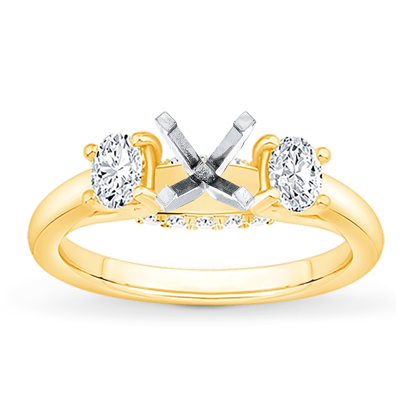 Main Image 1 of Previously Owned Diamond Engagement Ring Setting 1/2 ct tw Oval 14K Yellow Gold