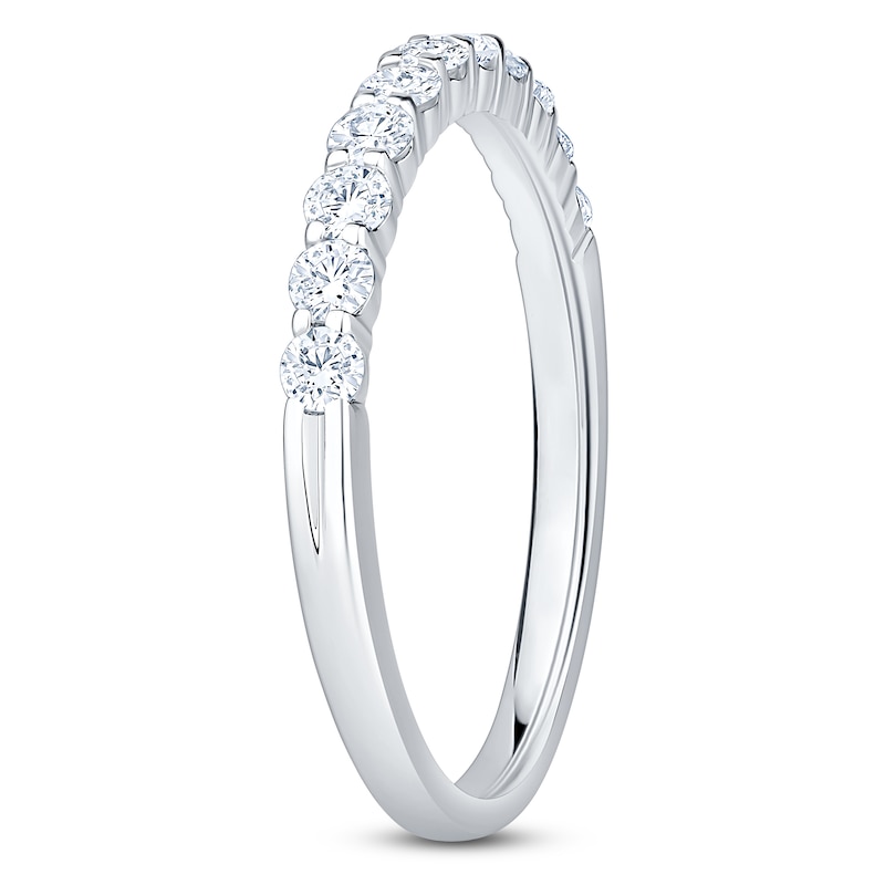 Main Image 2 of Previously Owned Round-Cut Lab-Grown Diamond Anniversary Ring 1/2 ct tw 14K White Gold