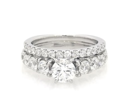 Previously Owned Round-Cut Diamond Bridal Set 2-1/4 ct tw 18K White Gold Size 6.75