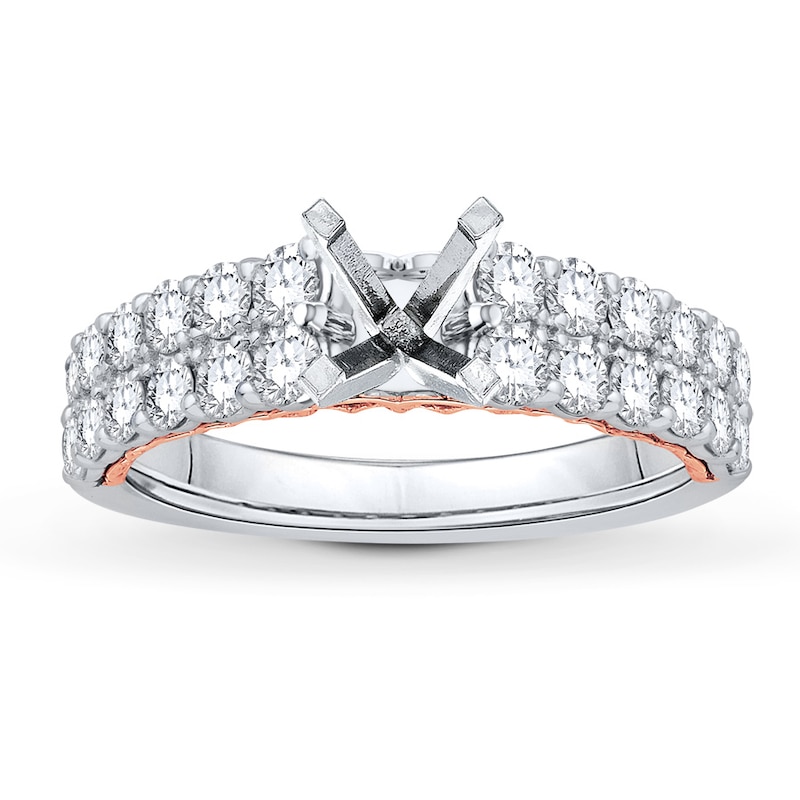 Main Image 1 of Previously Owned Diamond Ring Setting 1-1/4 ct tw Round-cut 14K Two-Tone Gold