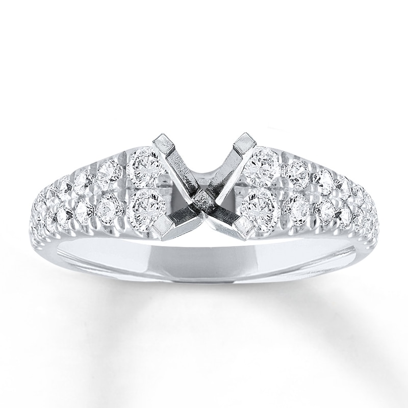 Main Image 1 of Previously Owned Diamond Ring Setting 3/4 carat tw Round 14K White Gold