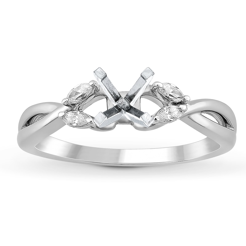 Main Image 1 of Previously Owned Certified Marquise-Cut Diamond Engagement Ring Setting 1/8 ct tw Platinum