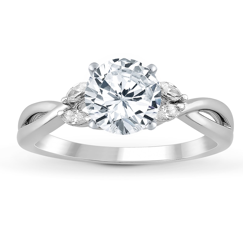 Main Image 3 of Previously Owned Certified Marquise-Cut Diamond Engagement Ring Setting 1/8 ct tw Platinum