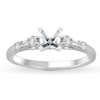Thumbnail Image 1 of Previously Owned Certified Round & Baguette-Cut Diamond Engagement Ring Setting 1/4 ct tw Platinum