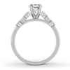 Thumbnail Image 2 of Previously Owned Certified Round & Baguette-Cut Diamond Engagement Ring Setting 1/4 ct tw Platinum