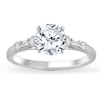 Thumbnail Image 3 of Previously Owned Certified Round & Baguette-Cut Diamond Engagement Ring Setting 1/4 ct tw Platinum