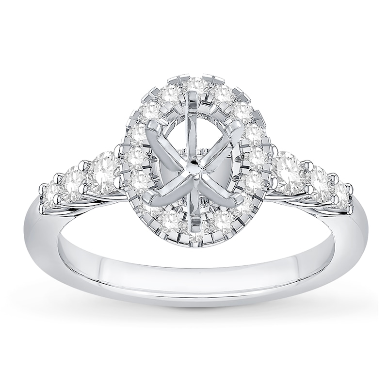 Main Image 1 of Previously Owned Diamond Engagement Ring Setting 5/8 ct tw 14K White Gold