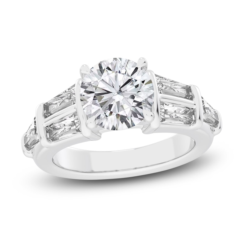 Main Image 1 of Previously Owned Lab-Grown Round-Cut Diamond Engagement Ring 4-1/2 ct tw 14K White Gold