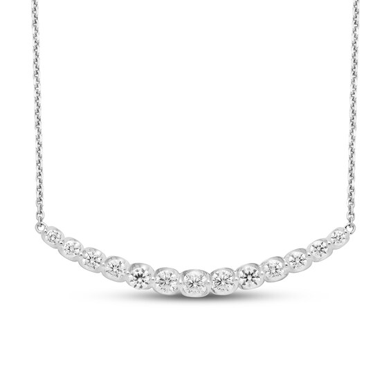 Previously Owned Diamond Necklace 138 ct tw Round 18K White Gold