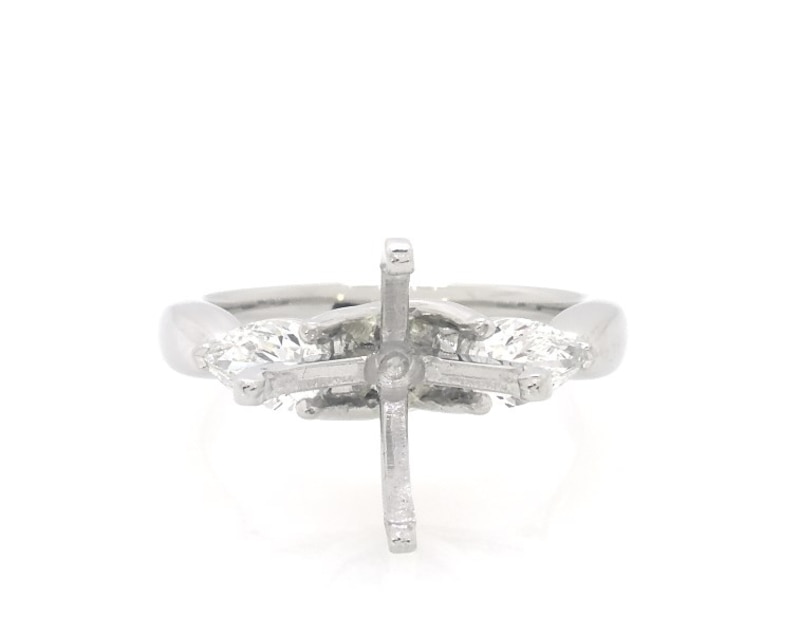 Main Image 1 of Previously Owned Pear-Shaped Diamond Engagement Ring Setting 5/8 ct tw Platinum