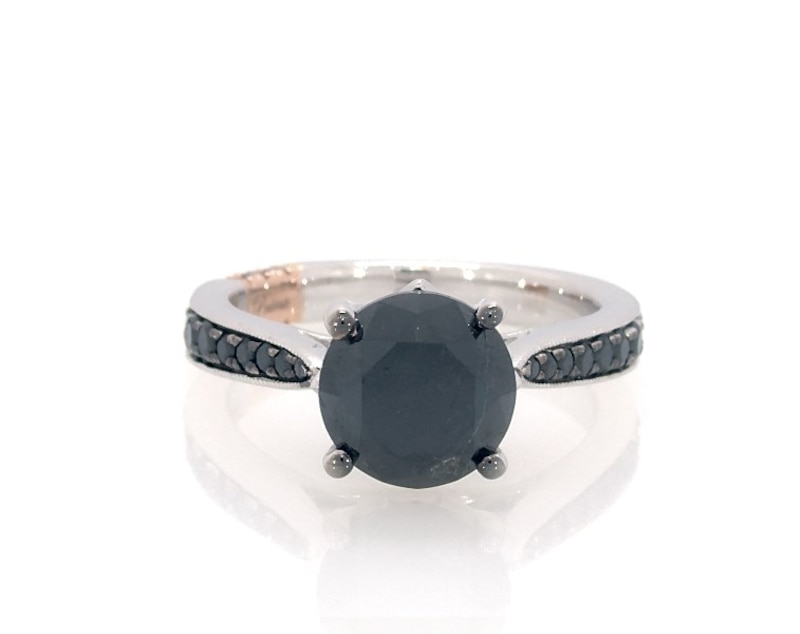 Main Image 1 of Previously Owned Pnina Tornai Black Diamond Engagement Ring 3-3/8 ct tw 14K White Gold