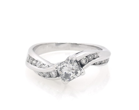 Previously Owned Princess-Cut Diamond Engagement Ring 3/4 ct tw 14K White Gold Size 4.25