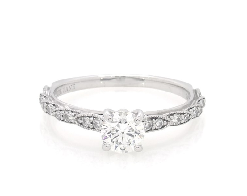 Main Image 1 of Previously Owned Neil Lane Round-Cut Diamond Engagement Ring 7/8 ct tw 14K White Gold Size 8.5