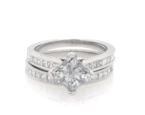 Previously Owned Princess-Cut Diamond Bridal Set 2-3/8 ct tw 14K White Gold Size 5.5