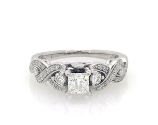 Previously Owned Princess-Cut Diamond Engagement Ring 7/8 ct tw 14K White Gold Size 6.25