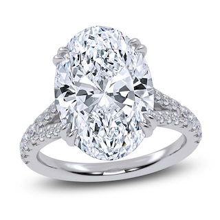 Previously Owned Oval-Cut Lab-Grown Diamond Engagement Ring 6-1/2 ct tw 14K White Gold
