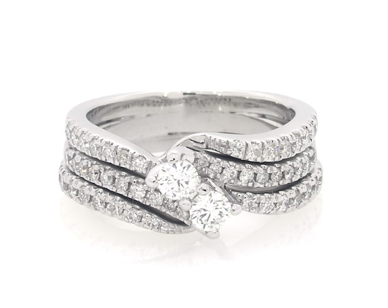 Previously Owned Ever Us Round-Cut Diamond Bridal Set 7/8 ct tw 14K White Gold Size 7