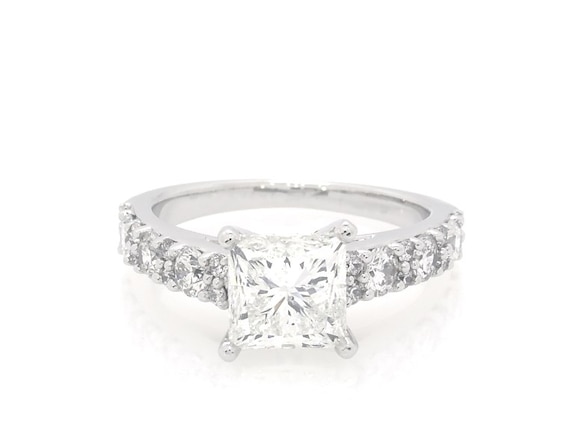 Previously Owned Princess-Cut Diamond Engagement Ring 2-5/8 ct tw 14K White Gold Size 5.75