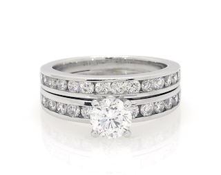 Previously Owned Round-Cut Diamond Bridal Set 1-3/4 ct tw 14K White Gold Size 6.75