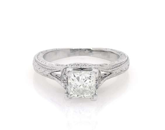 Previously Owned Neil Lane Princess-Cut Diamond Engagement Ring 1 ct tw 14K White Gold Size 4.75