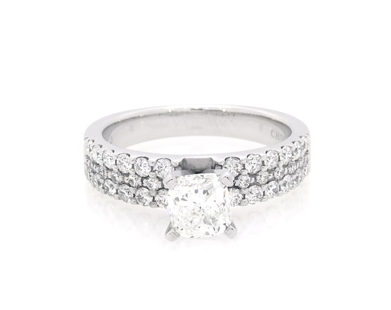 Previously Owned Cushion-Cut Diamond Engagement Ring 1-1/2 ct tw 14K White Gold Size 6.75