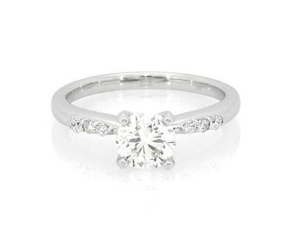 Previously Owned Round-Cut Diamond Engagement Ring 7/8 ct tw 14K White Gold Size 6.75