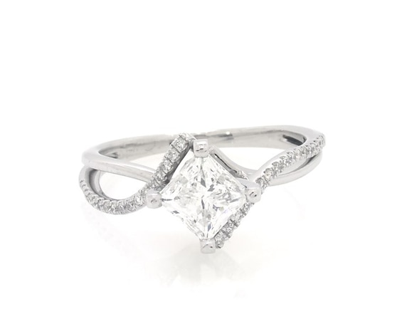 Previously Owned Princess-Cut Diamond Engagement Ring 1 ct tw 14K White Gold Size 5.75