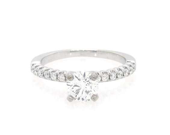 Previously Owned Round-Cut Diamond Engagement Ring 3/4 ct tw 14K White Gold Size 3.75