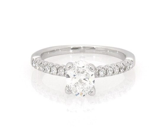 Previously Owned Oval-Cut Diamond Engagement Ring 7/8 ct tw 14K White Gold Size 5